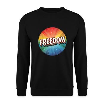 LGBTQ Freedom - Unisex Pullover - Schwarz - Vorne - Alina (178cm) & Michal (187cm)