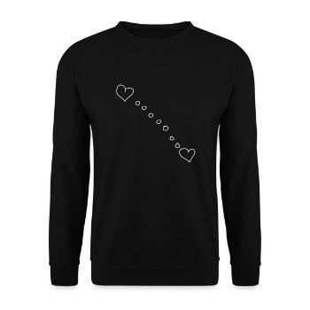 Point de cœur à deux cœurs - Sweat-shirt Unisexe - noir - Devant - Alina (178cm) & Michal (187cm)