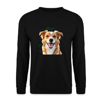 Adopt dont shop - Unisex Pullover - Schwarz - Vorne - Alina (178cm) & Michal (187cm)