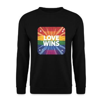 LGBTQ Love Wins - Unisex Pullover - Schwarz - Vorne - Alina (178cm) & Michal (187cm)