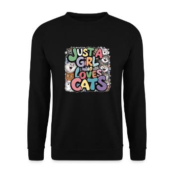 juste une fille qui aime les chats - Sweat-shirt Unisexe - noir - Devant - Alina (178cm) & Michal (187cm)