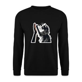 Katzenfreunde - Unisex Pullover - Schwarz - Vorne - Alina (178cm) & Michal (187cm)