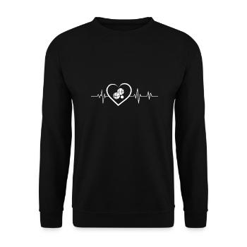 Herzschlag Petanque - Unisex Pullover - Schwarz - Vorne - Alina (178cm) & Michal (187cm)