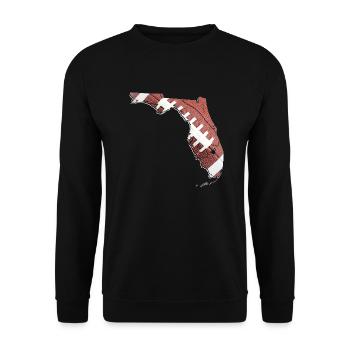 Echter Football in der Florida State Landkarte - Unisex Pullover - Schwarz - Vorne - Alina (178cm) & Michal (187cm)