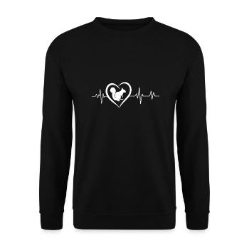 Squirrel heartbeat - Unisex Sweatshirt - black - Front - Alina (178cm) & Michal (187cm)