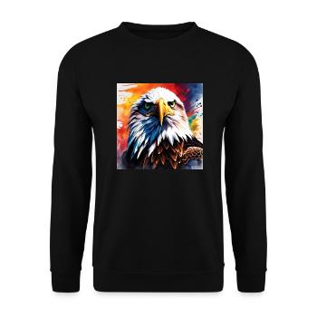 Eagle coloured - Unisex Sweatshirt - black - Front - Alina (178cm) & Michal (187cm)