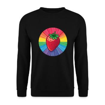 LGBTQ Erdbeere - Unisex Pullover - Schwarz - Vorne - Alina (178cm) & Michal (187cm)