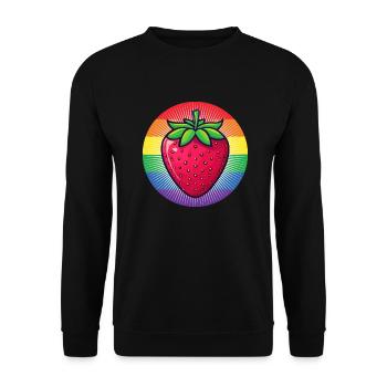 LGBTQ Erdbeere - Unisex Pullover - Schwarz - Vorne - Alina (178cm) & Michal (187cm)
