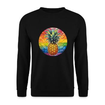 LGBTQ Ananas - Unisex Pullover - Schwarz - Vorne - Alina (178cm) & Michal (187cm)