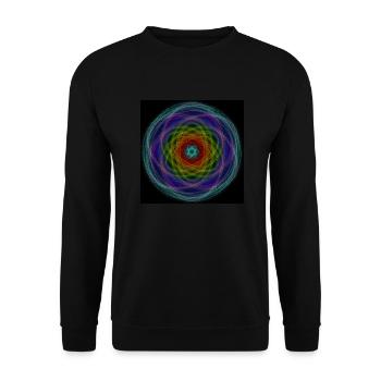 Hypnotischer Regenbogen - Unisex Pullover - Schwarz - Vorne - Alina (178cm) & Michal (187cm)
