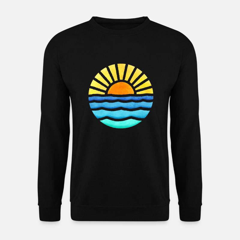Retro Sonnenuntergang - Unisex Pullover - Schwarz
