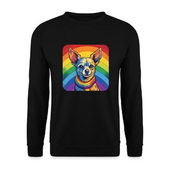 LGBTQ Chihuahua - Unisex Pullover - Schwarz - Vorne - Alina (178cm) & Michal (187cm)