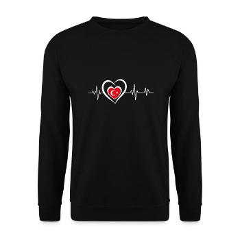 battement de cœur Turquie - Sweat-shirt Unisexe - noir - Devant - Alina (178cm) & Michal (187cm)