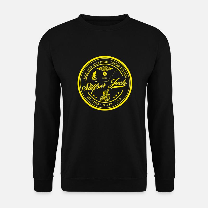 Stilfser Joch, gelb, Rennrad, Fahrrad - Unisex Pullover - Schwarz