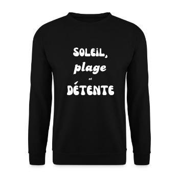 Sonne, Strand und Entspannung - Unisex Pullover - Schwarz - Vorne - Alina (178cm) & Michal (187cm)