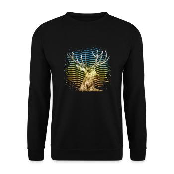 Deer - Unisex Sweatshirt - black - Front - Alina (178cm) & Michal (187cm)