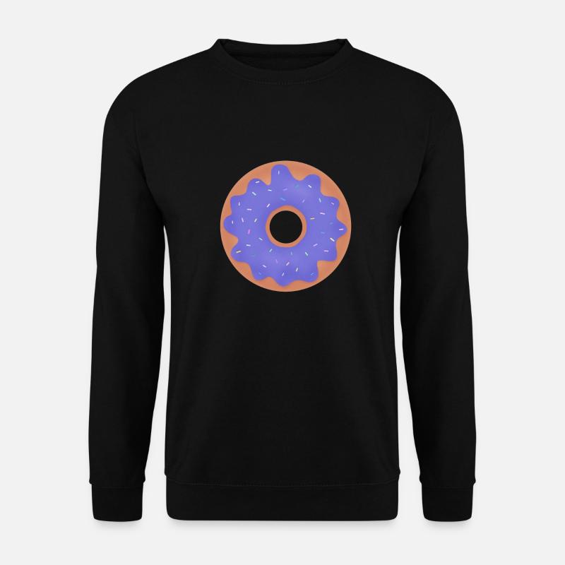 Donut mit lila Glasur - Unisex Pullover - Schwarz