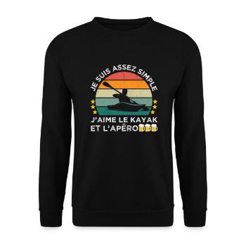 J' aime le kayak et l' apéro humour kayakiste - Sweat-shirt Unisexe - noir - Devant - Alina (178cm) & Michal (187cm)