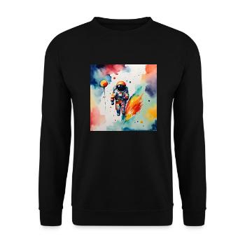Astronaute - Sweat-shirt Unisexe - noir - Devant - Alina (178cm) & Michal (187cm)