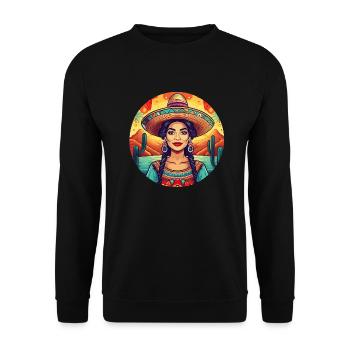 5 de Mayo Party Drinko de Mayo pretty Latina - Unisex Sweatshirt - black - Front - Alina (178cm) & Michal (187cm)