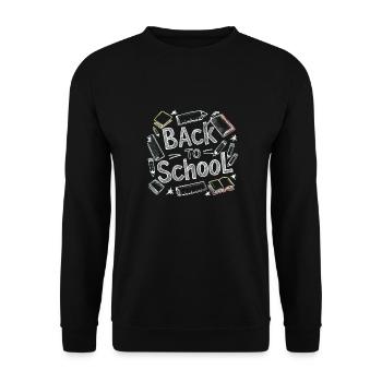 back to school - Unisex Sweatshirt - black - Front - Alina (178cm) & Michal (187cm)