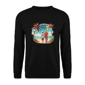 We are retired - Unisex Sweatshirt - black - Front - Alina (178cm) & Michal (187cm)