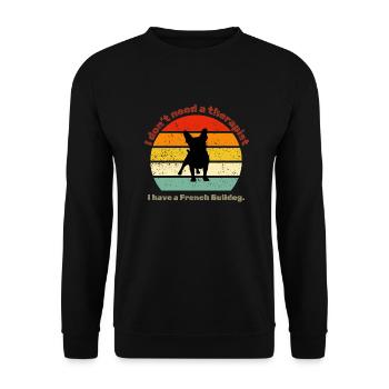 Retro French Bulldog - Unisex Sweatshirt - black - Front - Alina (178cm) & Michal (187cm)