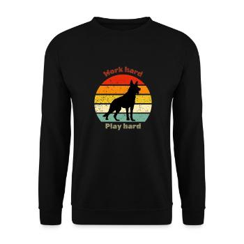 Retro German Shepherd - Unisex Sweatshirt - black - Front - Alina (178cm) & Michal (187cm)
