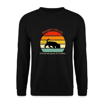 Retro Beagle - Unisex Sweatshirt - black - Front - Alina (178cm) & Michal (187cm)