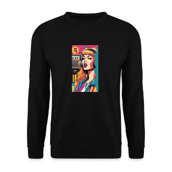 90 ́s - Unisex Sweatshirt - black - Front - Alina (178cm) & Michal (187cm)