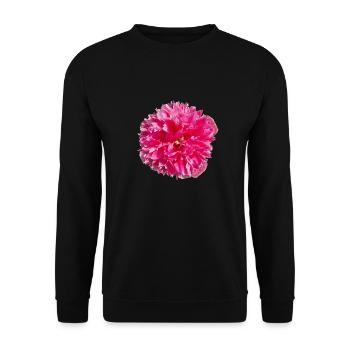 Blüte pink Einzelblüte Blume Rose - Unisex Pullover - Schwarz - Vorne - Alina (178cm) & Michal (187cm)