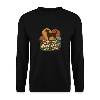 Hündchen - Unisex Pullover - Schwarz - Vorne - Alina (178cm) & Michal (187cm)