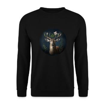 Vert cerf - Sweat-shirt Unisexe - noir - Devant - Alina (178cm) & Michal (187cm)