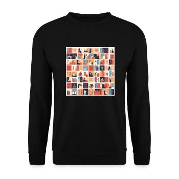 biblique 9 - Sweat-shirt Unisexe - noir - Devant - Alina (178cm) & Michal (187cm)