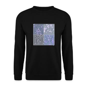Maze 2 (transparenter Hintergrund) - Unisex Pullover - Schwarz - Vorne - Alina (178cm) & Michal (187cm)