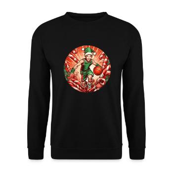 Basket-ball elfe de Noël - Sweat-shirt Unisexe - noir - Devant - Alina (178cm) & Michal (187cm)