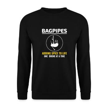 Dudelsackspieler Instrument Schottisch Schottland Musik - Unisex Pullover - Schwarz - Vorne - Alina (178cm) & Michal (187cm)