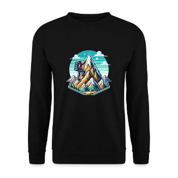 Mountain Adventure - Unisex Pullover - Schwarz - Vorne - Alina (178cm) & Michal (187cm)
