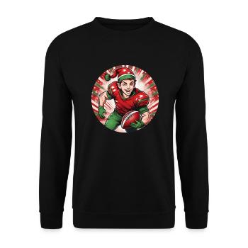 Elfe de Noël Football Américain - Sweat-shirt Unisexe - noir - Devant - Alina (178cm) & Michal (187cm)