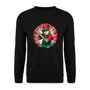 Christmas Elf baseball - Unisex Sweatshirt - black - Front - Alina (178cm) & Michal (187cm)