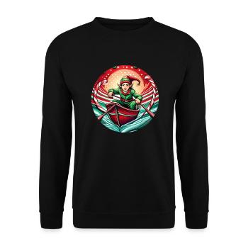 Aviron de lutin de Noël - Sweat-shirt Unisexe - noir - Devant - Alina (178cm) & Michal (187cm)