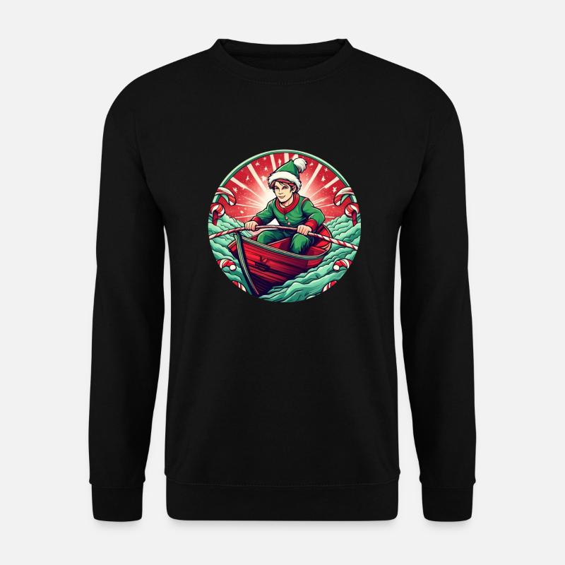 Christmas Elf Rowing - Unisex Sweatshirt - black