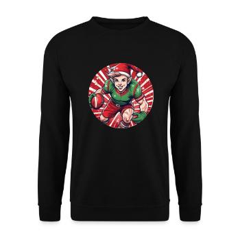 Christmas Elf Rugby - Unisex Pullover - Schwarz - Vorne - Alina (178cm) & Michal (187cm)