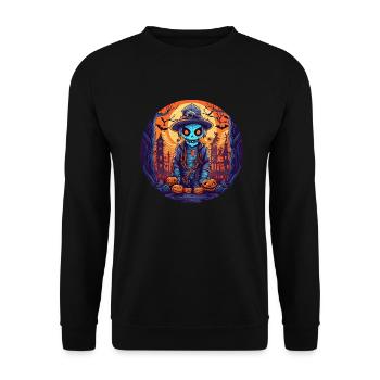 Gruseliges Halloween-partykostüm Zombie - Unisex Sweatshirt - black - Front - Alina (178cm) & Michal (187cm)