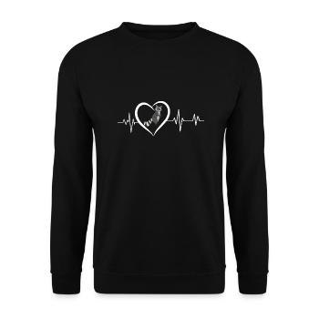 battement de cœur raton laveur - Sweat-shirt Unisexe - noir - Devant - Alina (178cm) & Michal (187cm)