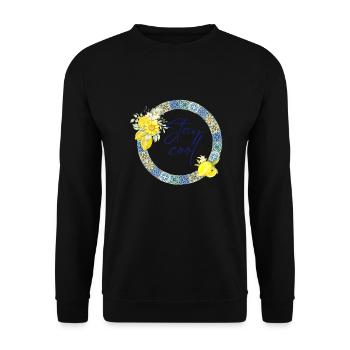 Stay Cool in Summer | Summer Mediterranean Floral - Unisex Sweatshirt - black - Front - Alina (178cm) & Michal (187cm)