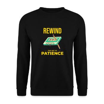 Cassette Tape Rewinding 80s Nostalgia Retro 1980s - Unisex Sweatshirt - black - Front - Alina (178cm) & Michal (187cm)