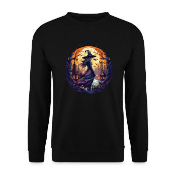 Gruseliges Halloween-partykostüm Hexe - Sweat-shirt Unisexe - noir - Devant - Alina (178cm) & Michal (187cm)