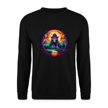Gruseliges Halloween-partykostüm-skelett - Sweat-shirt Unisexe - noir - Devant - Alina (178cm) & Michal (187cm)