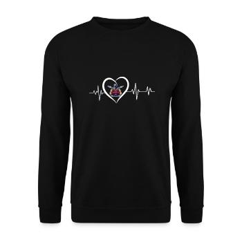 battement de cœur soudeur - Sweat-shirt Unisexe - noir - Devant - Alina (178cm) & Michal (187cm)